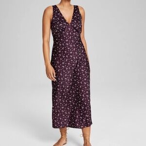 Purple Satin Maxi Dress